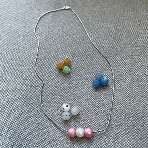 Sterling Silver Colored Bead Necklace